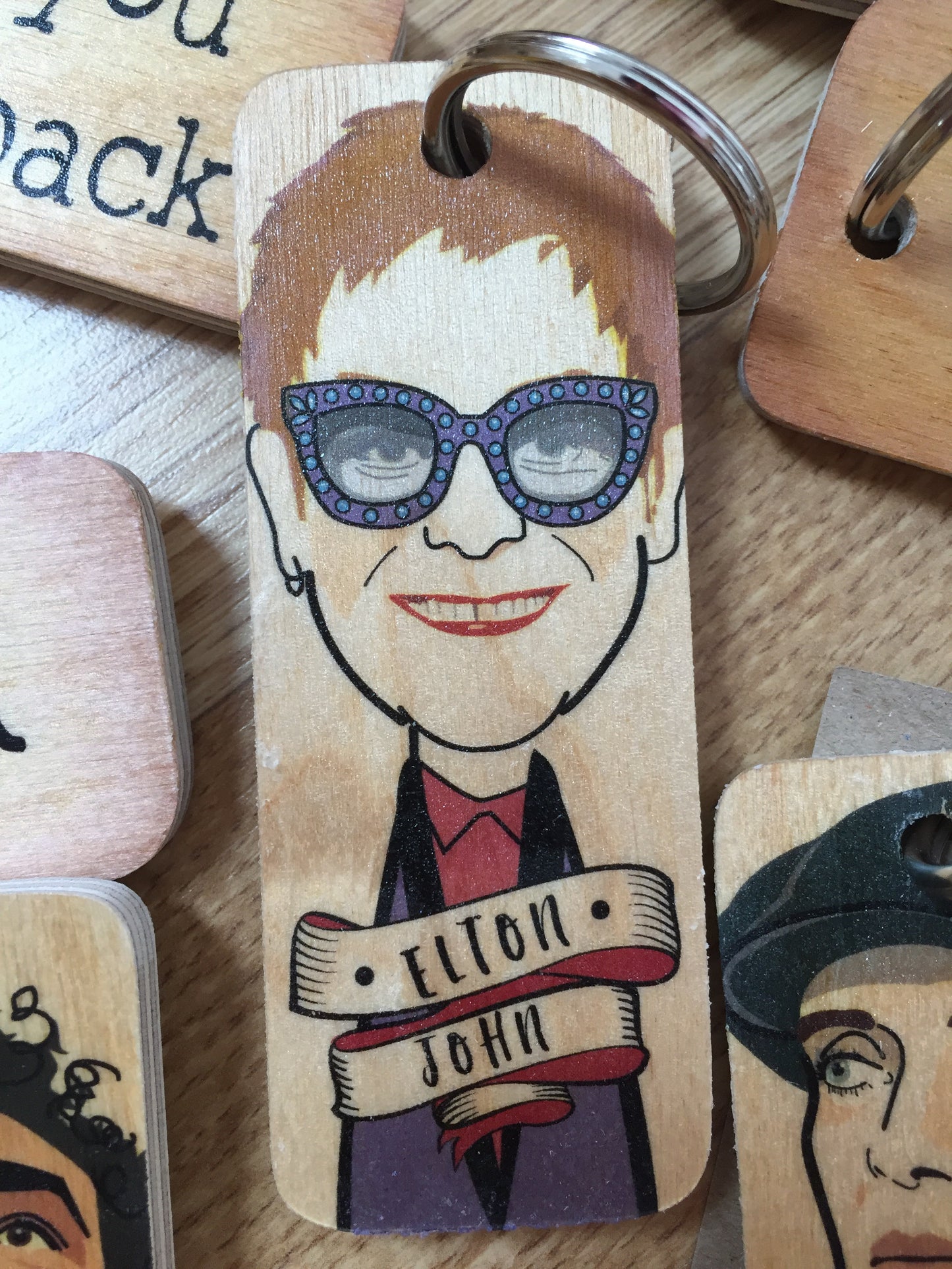 Handmade Chunky Wooden Keyring