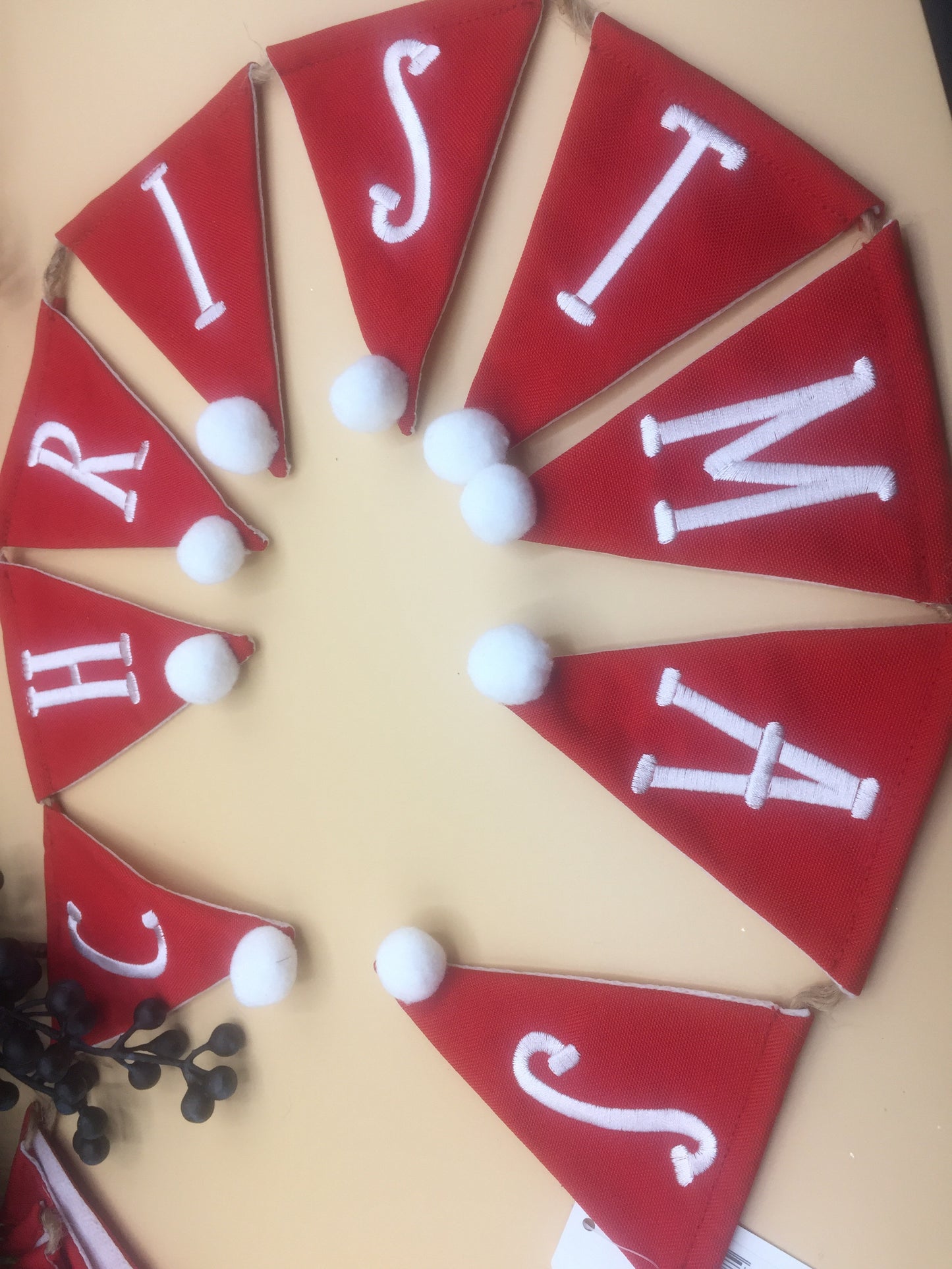 Red Merry Christmas Bunting Garland