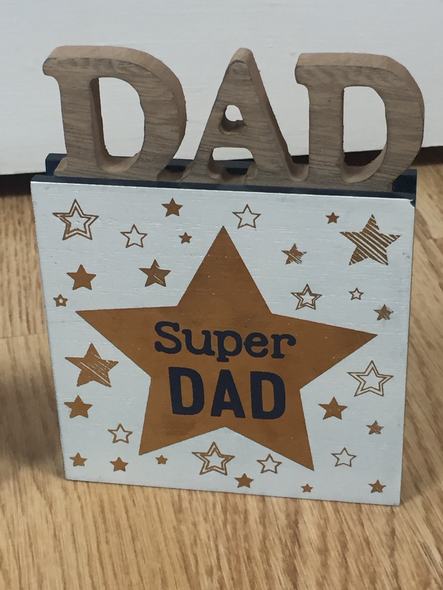 Dad Standing Wooden Block Sign