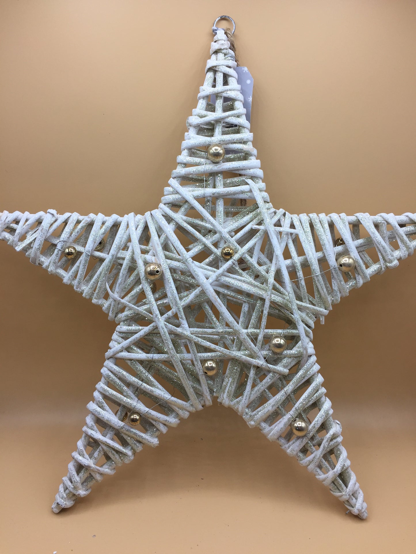 White & Gold Glittering Hanging Stars