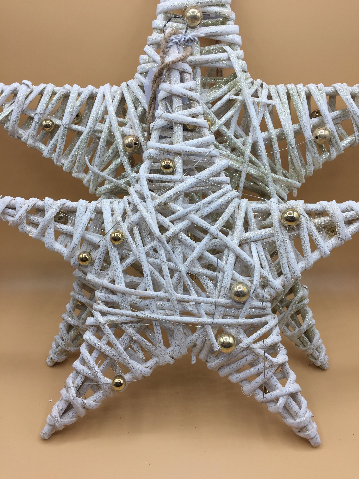 White & Gold Glittering Hanging Stars