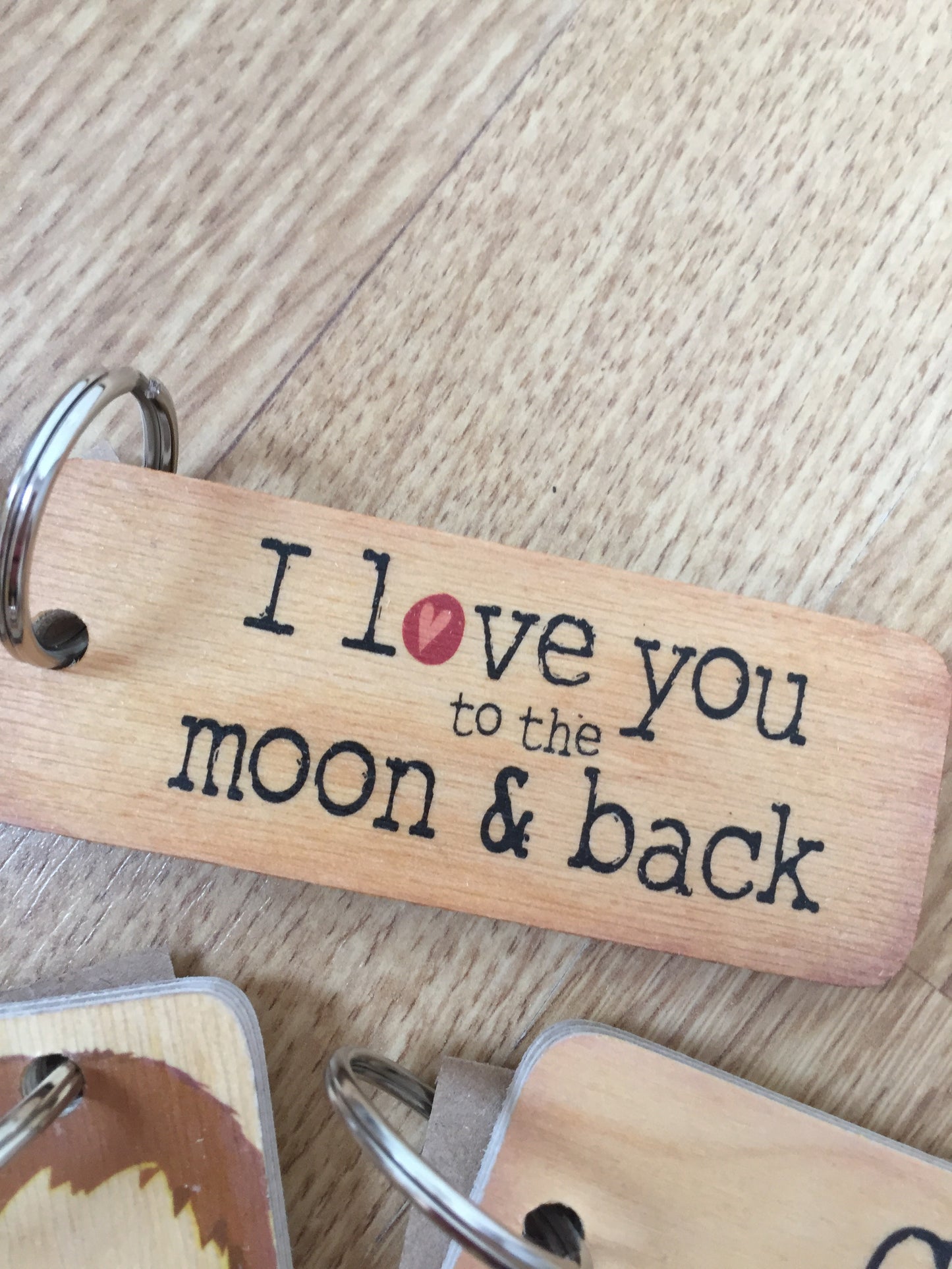Handmade Chunky Wooden Keyring