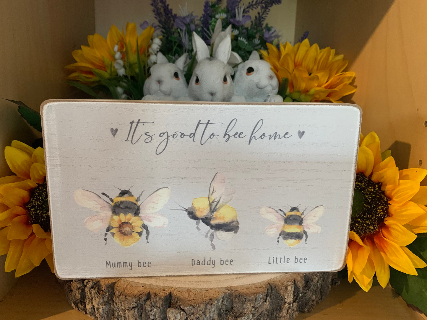 Sunflower & Bee Family Block - 2 styles available