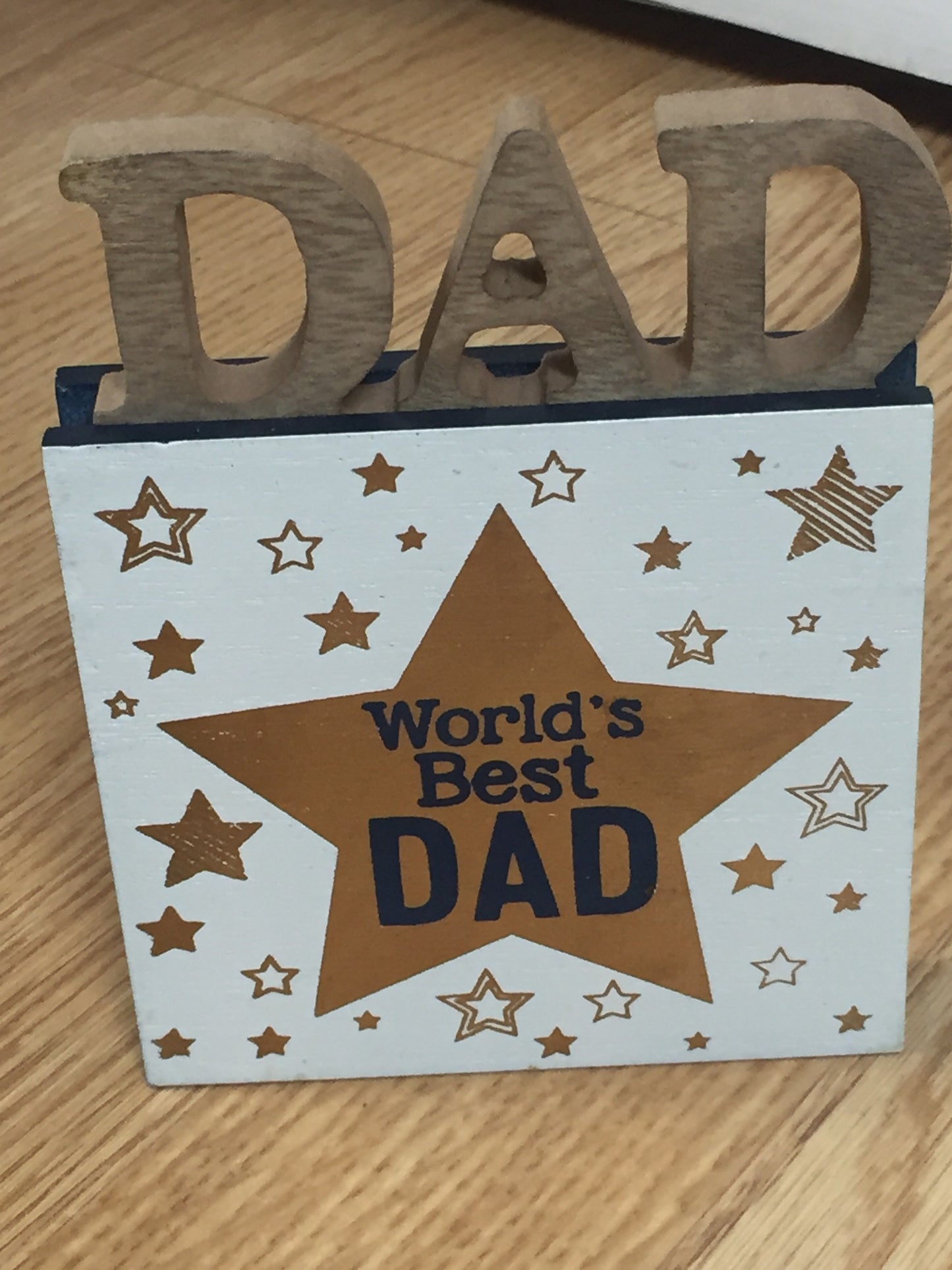 Dad Standing Wooden Block Sign