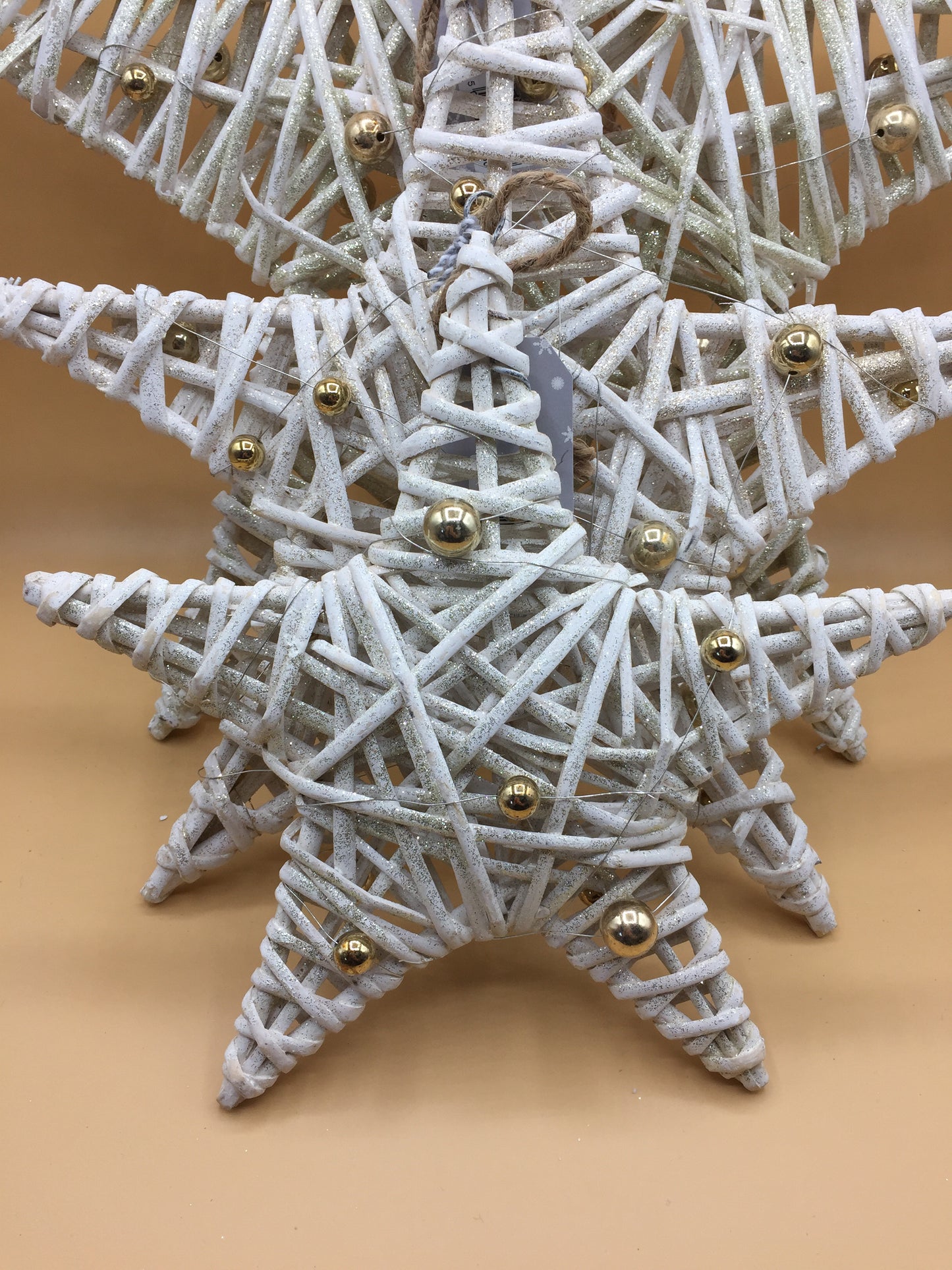 White & Gold Glittering Hanging Stars