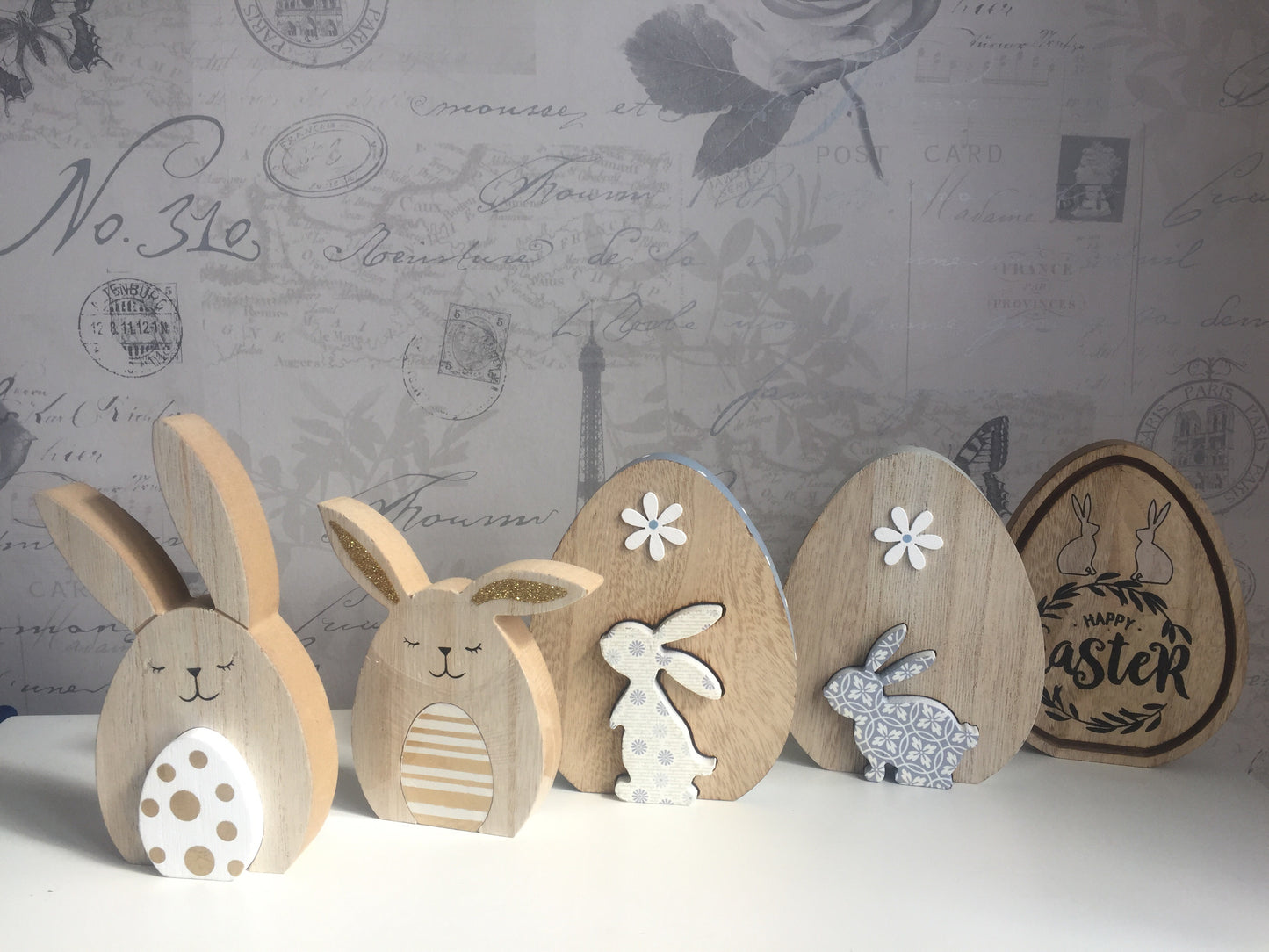 Wooden Easter Bunny with Egg