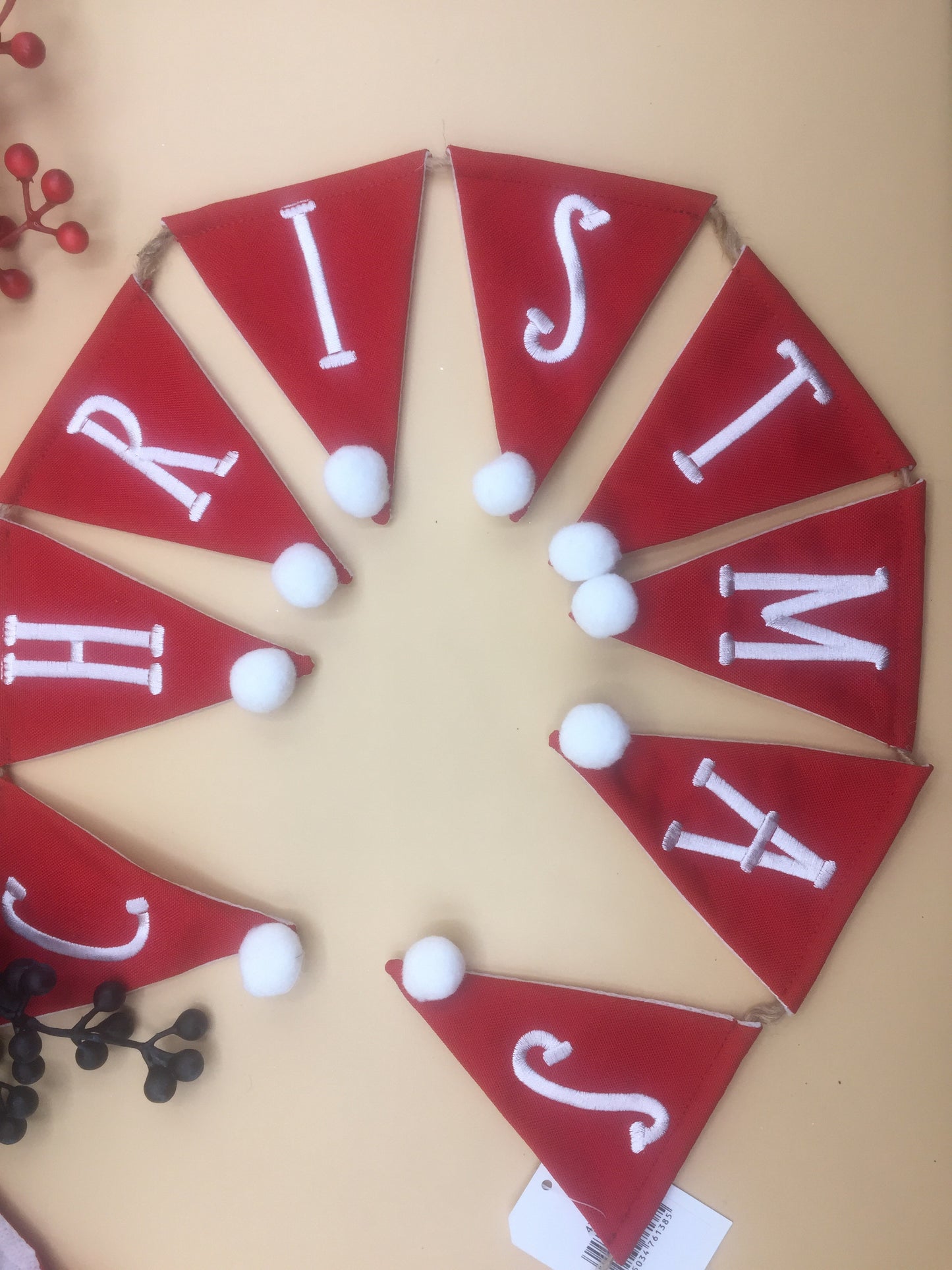 Red Merry Christmas Bunting Garland
