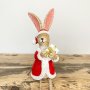Sitting Santa Rabbit With Star or Present