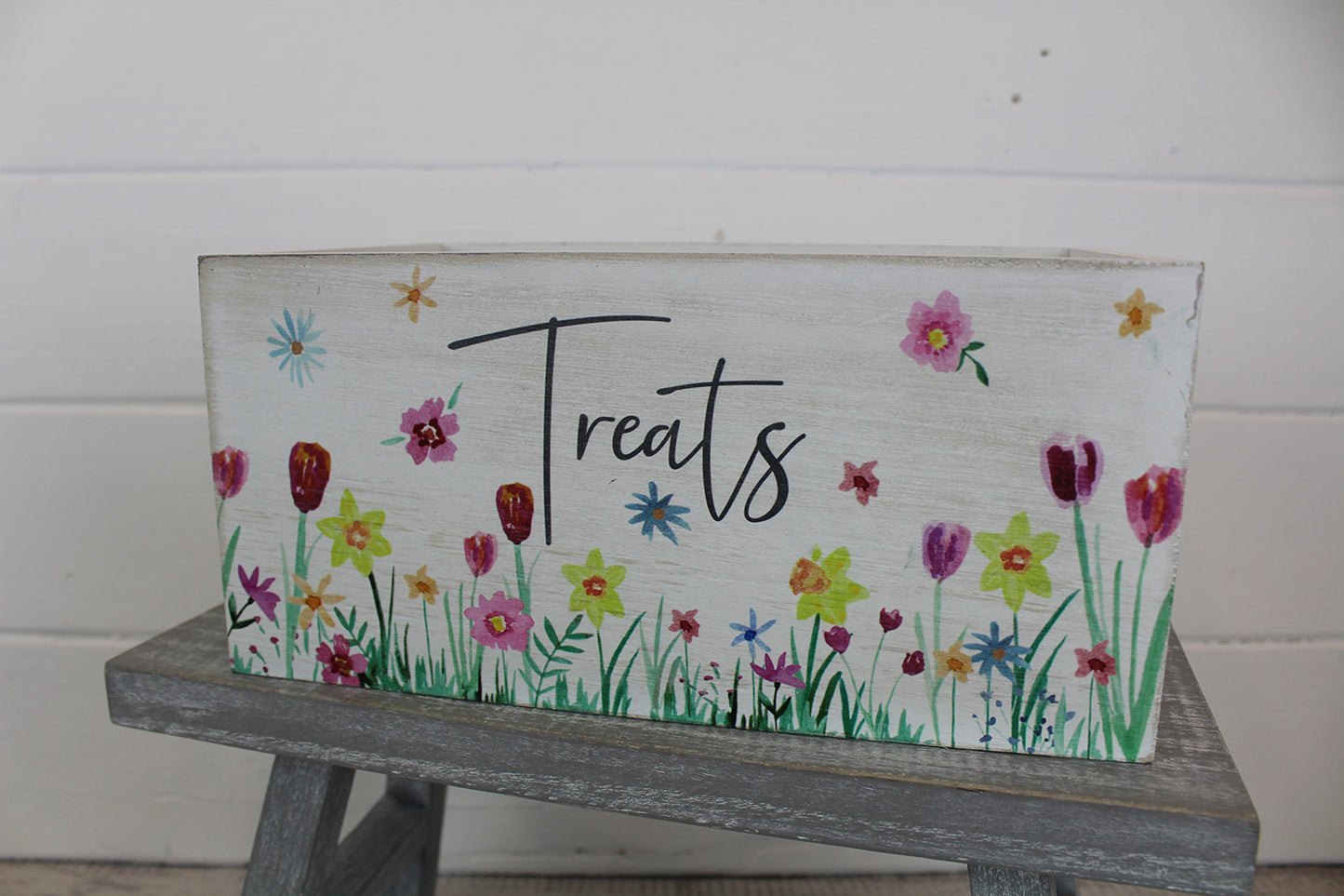 Spring Floral Wooden Crate