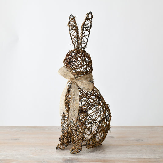 Standing Rattan Bunny Easter Decoration