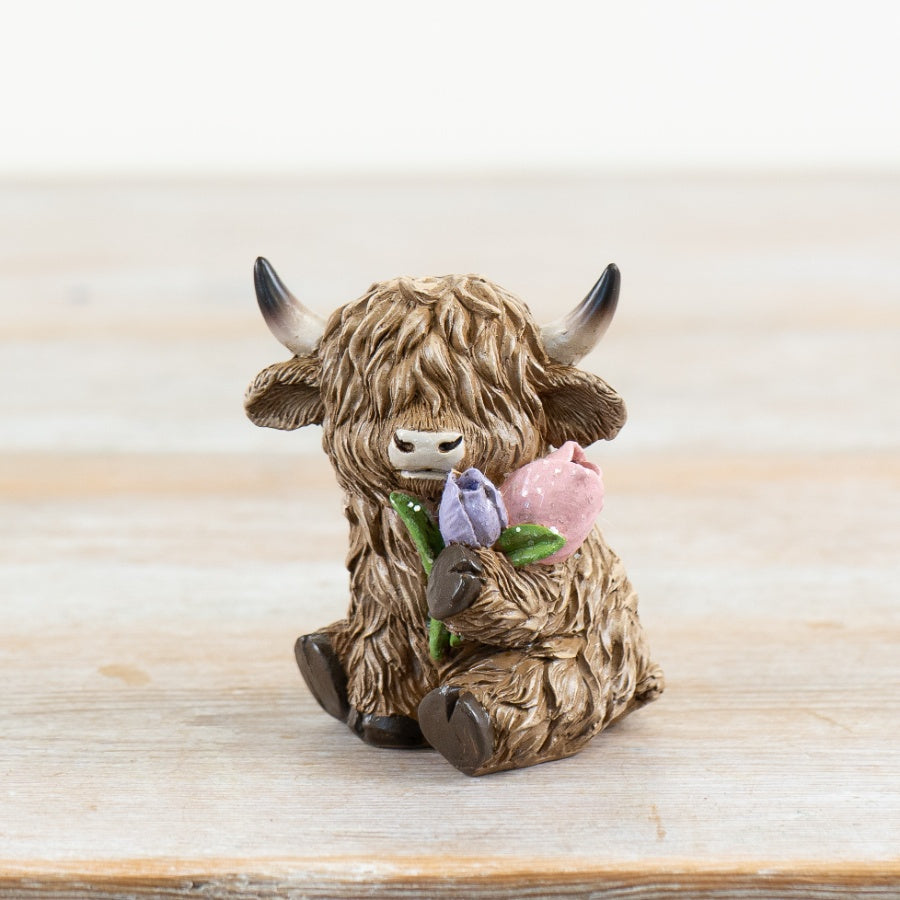 Spring Highland Cow Ornament