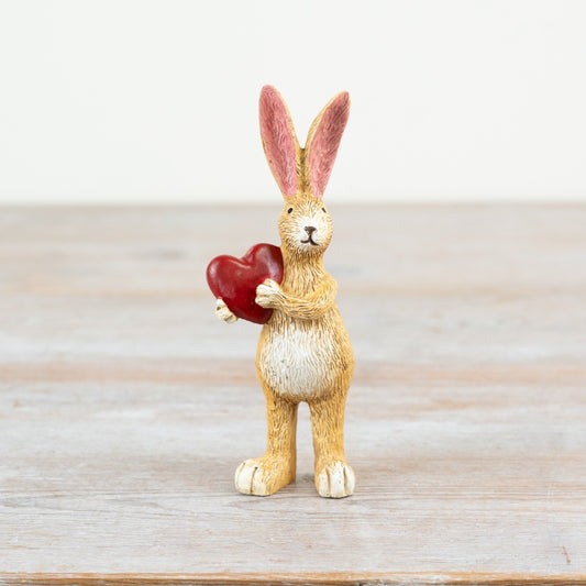 Jasper Rabbit Ornament with Red Heart