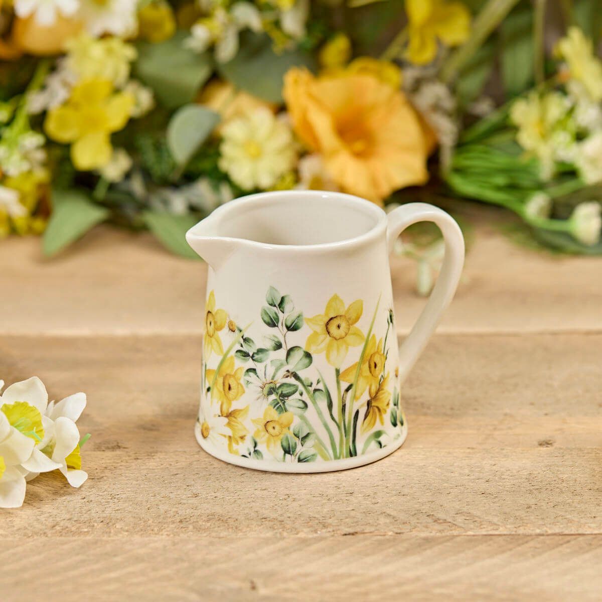 Daffodil and Daisy Stoneware Jug & Mug