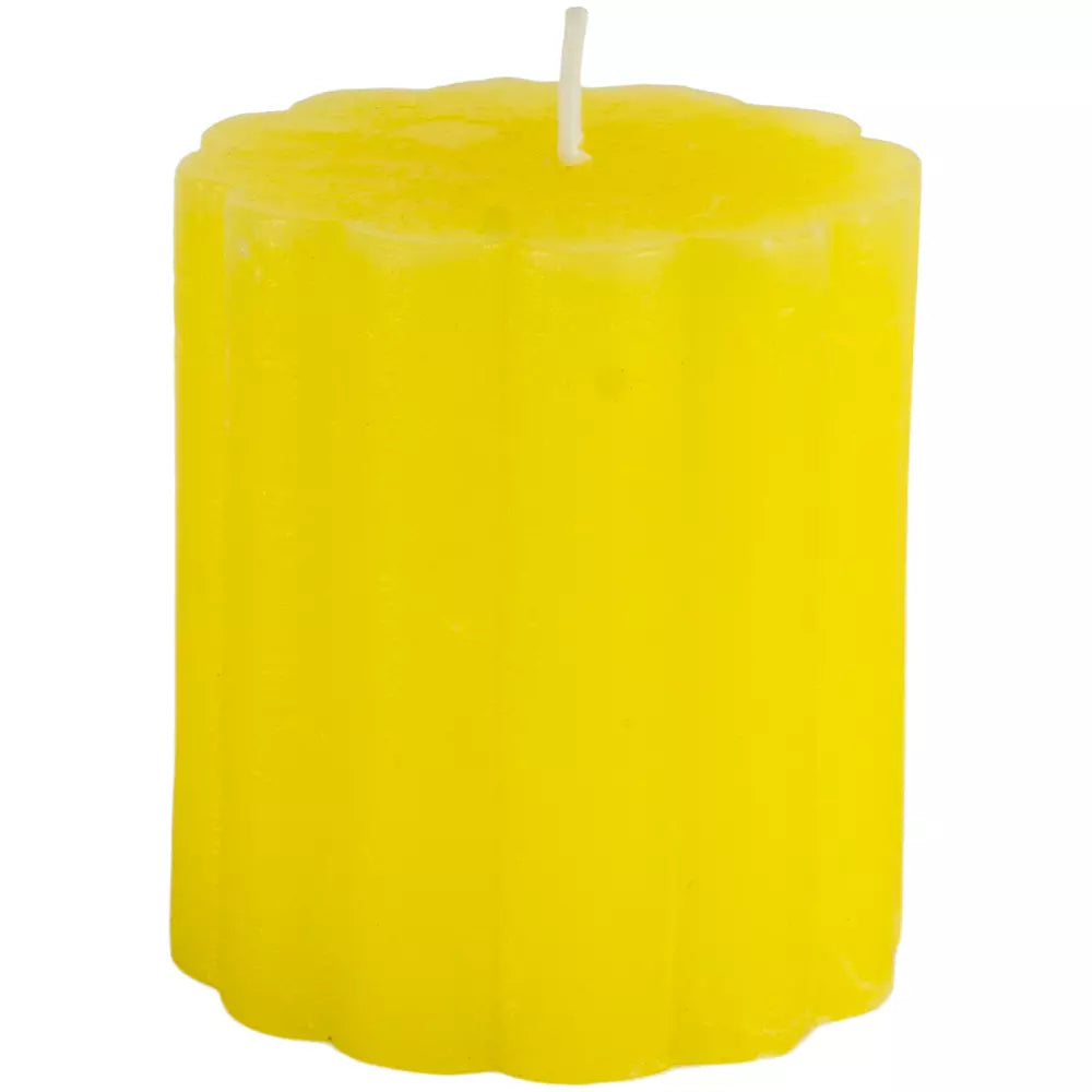 Rustic Scalloped Lemon Pillar Candles