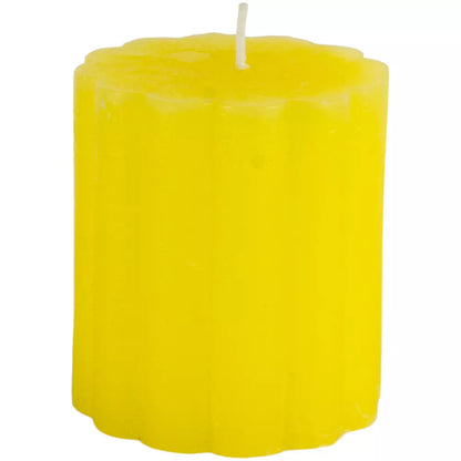 Rustic Scalloped Lemon Pillar Candles