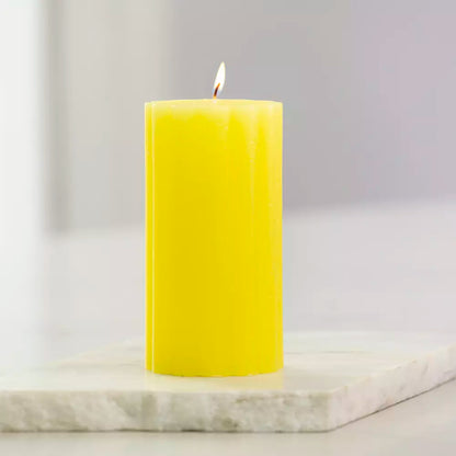 Rustic Scalloped Lemon Pillar Candles