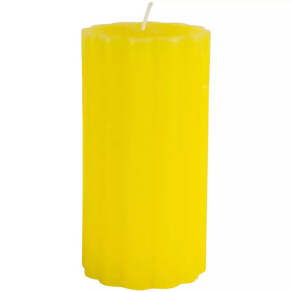 Rustic Scalloped Lemon Pillar Candles