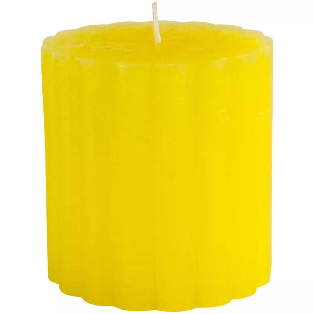 Rustic Scalloped Lemon Pillar Candles