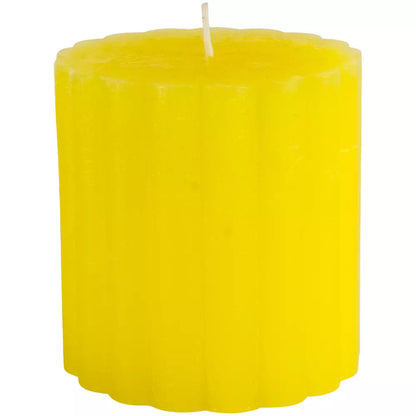 Rustic Scalloped Lemon Pillar Candles