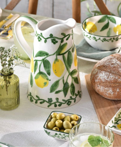 Artisan Lemon Stoneware Pitcher Jug