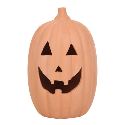 Terracotta Jack-o-lantern Pumpkin Tealight Holder - 2 sizes