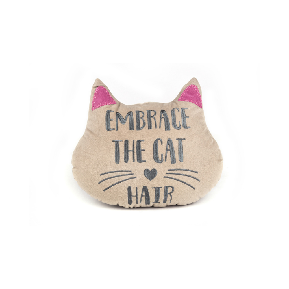 cat head cushion - 3 designs available embrace the cat hair