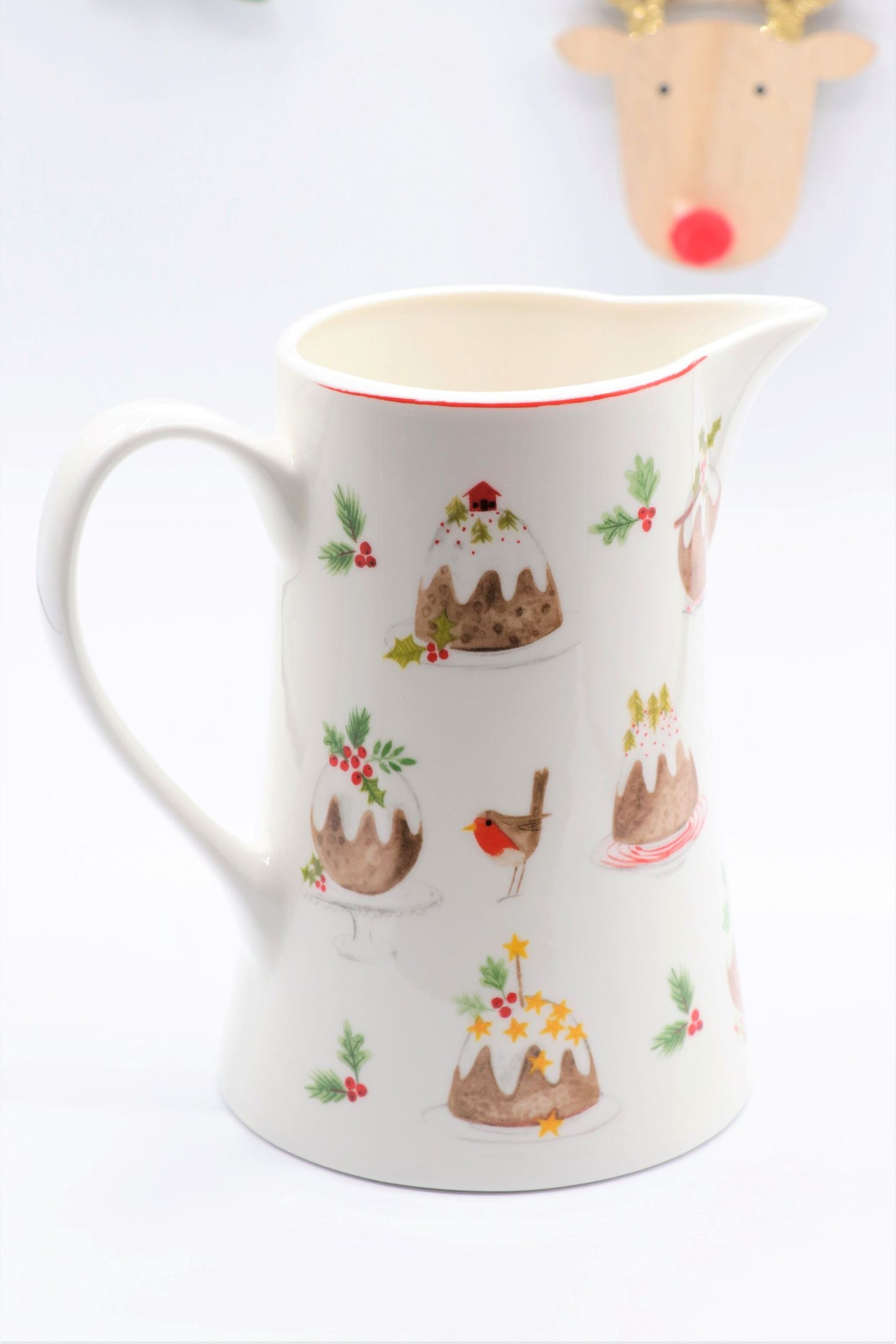 Bone China Jug - Gingerbread Men/Plum Pudding - Various Sizes Available